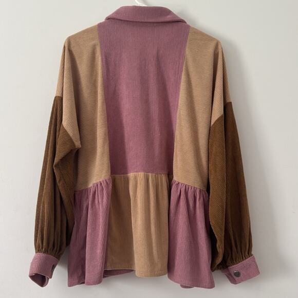 Ces Femme Women’s‎ Colorblock Corduroy Shacket Size Small - Picture 5 of 5